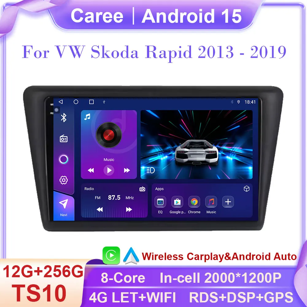 

Android 15 Carplay Car Radio For VW Skoda Rapid 2013 2014 2015 2016 2017 2018 2019 Seat Toledo 2015 - 2018 GPS Multimedia Stereo