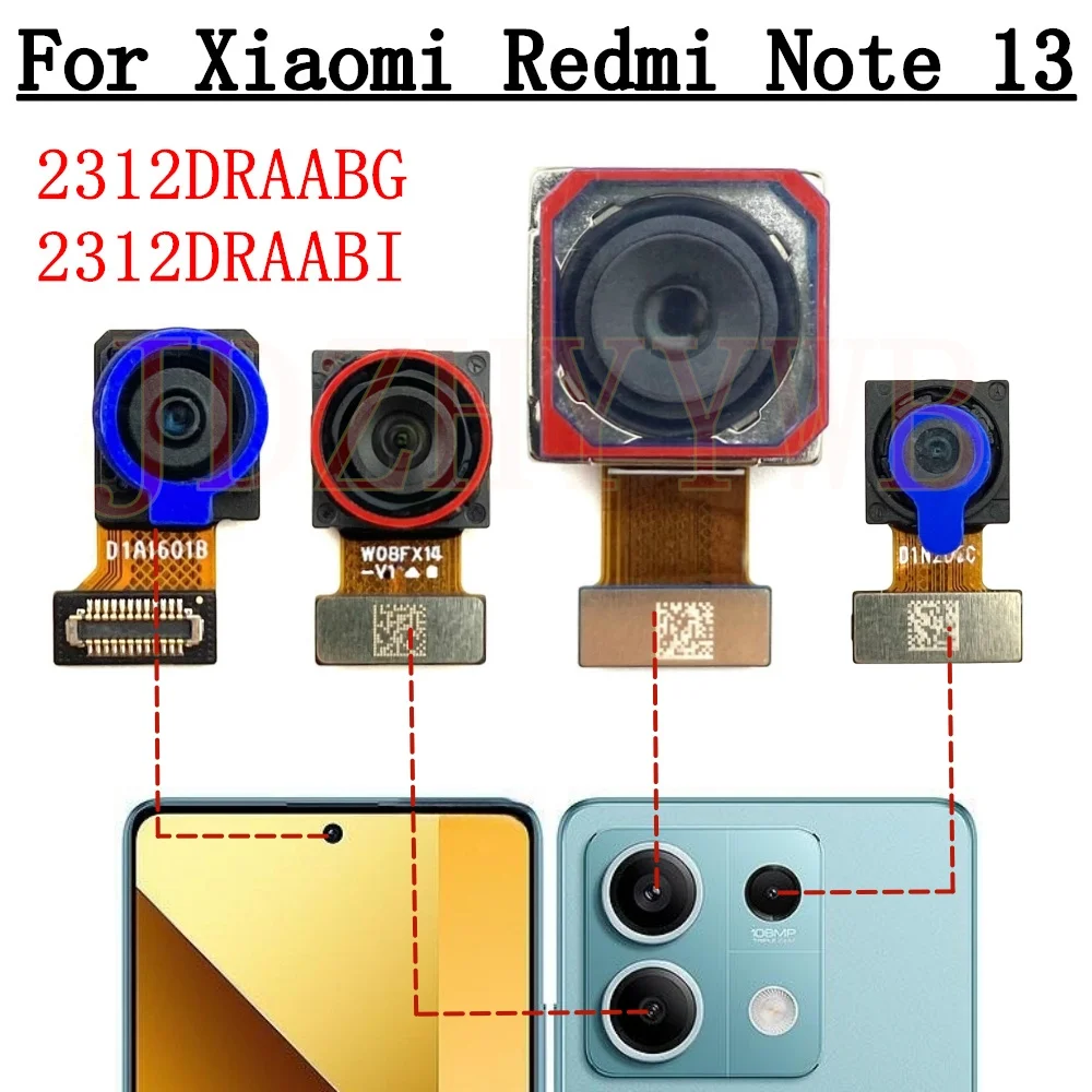 

Передняя и задняя камера телефона для Xiaomi Redmi Note 13 Note 13 5G Фронтальная селфи Основная широкая задняя камера Модуль гибкого кабеля