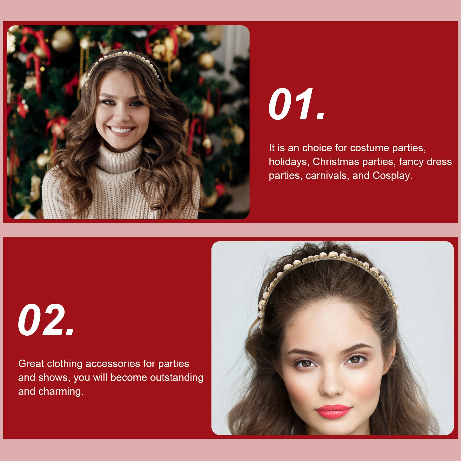 

Snowflake Headband Party Supplies Headwear for Women Hair Accessories Headpiece Christmas Headbands