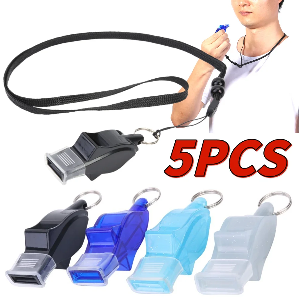 Apito de plástico esportivo para árbitro de futebol e basquete, ferramenta de sobrevivência ao ar livre