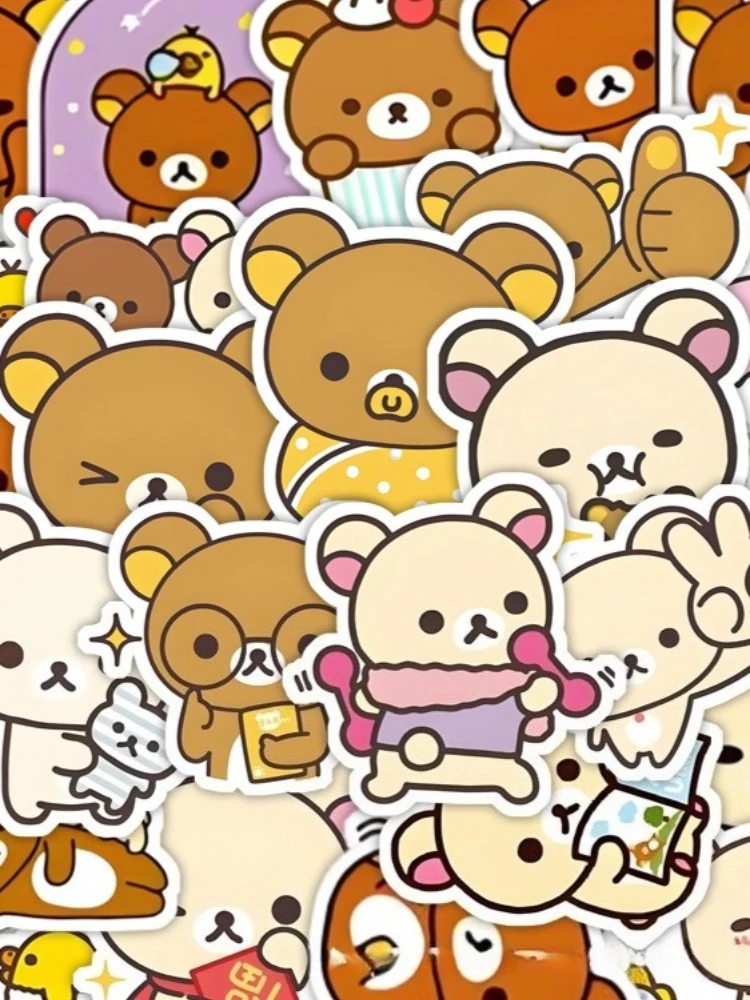 AliExpress TAKARA TOMY 100PCS Kawaii Rilakkuma Bear Stickers for Guitar DIY Bicycle Skateboard Laptop Luggage Cute Cartoon Sticker Toy Decor