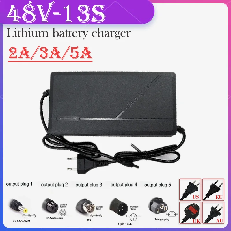 48V 54.6V 2A 3A 5A lithium battery electric charger suitable for the 13S series lithium battery charger with high quality