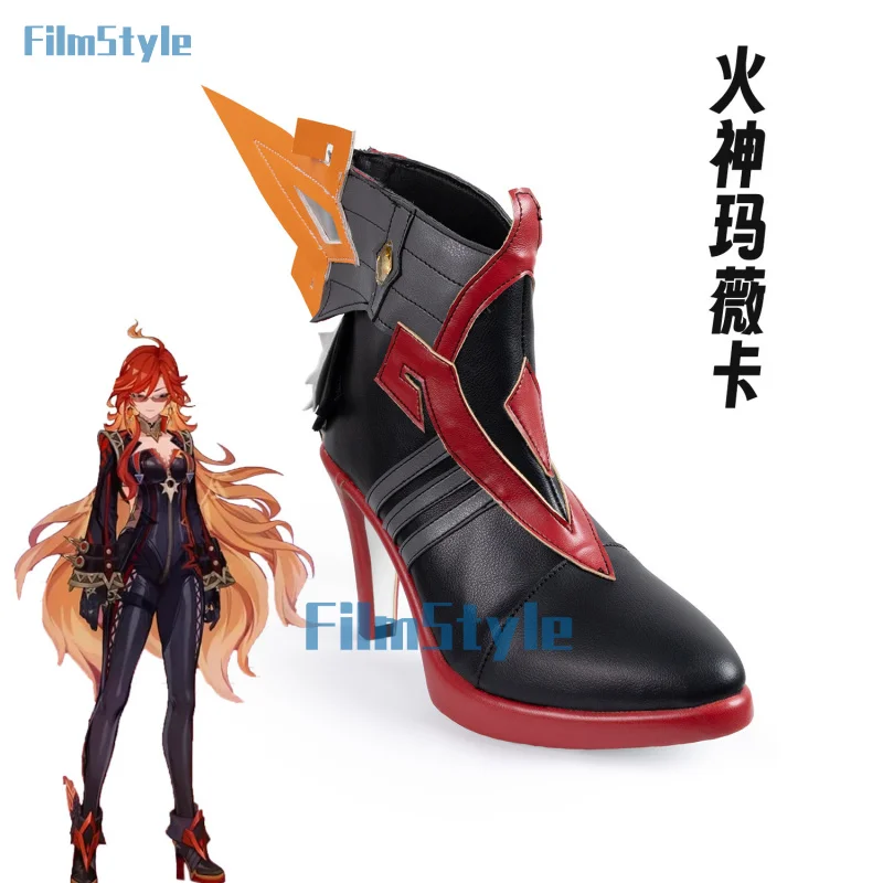 Mavuika-Bottes Courtes de Cosplay du Jeu Genshin Impact, Accessoire Pyro Archon Natlan pour ixd'Halloween, Style Film