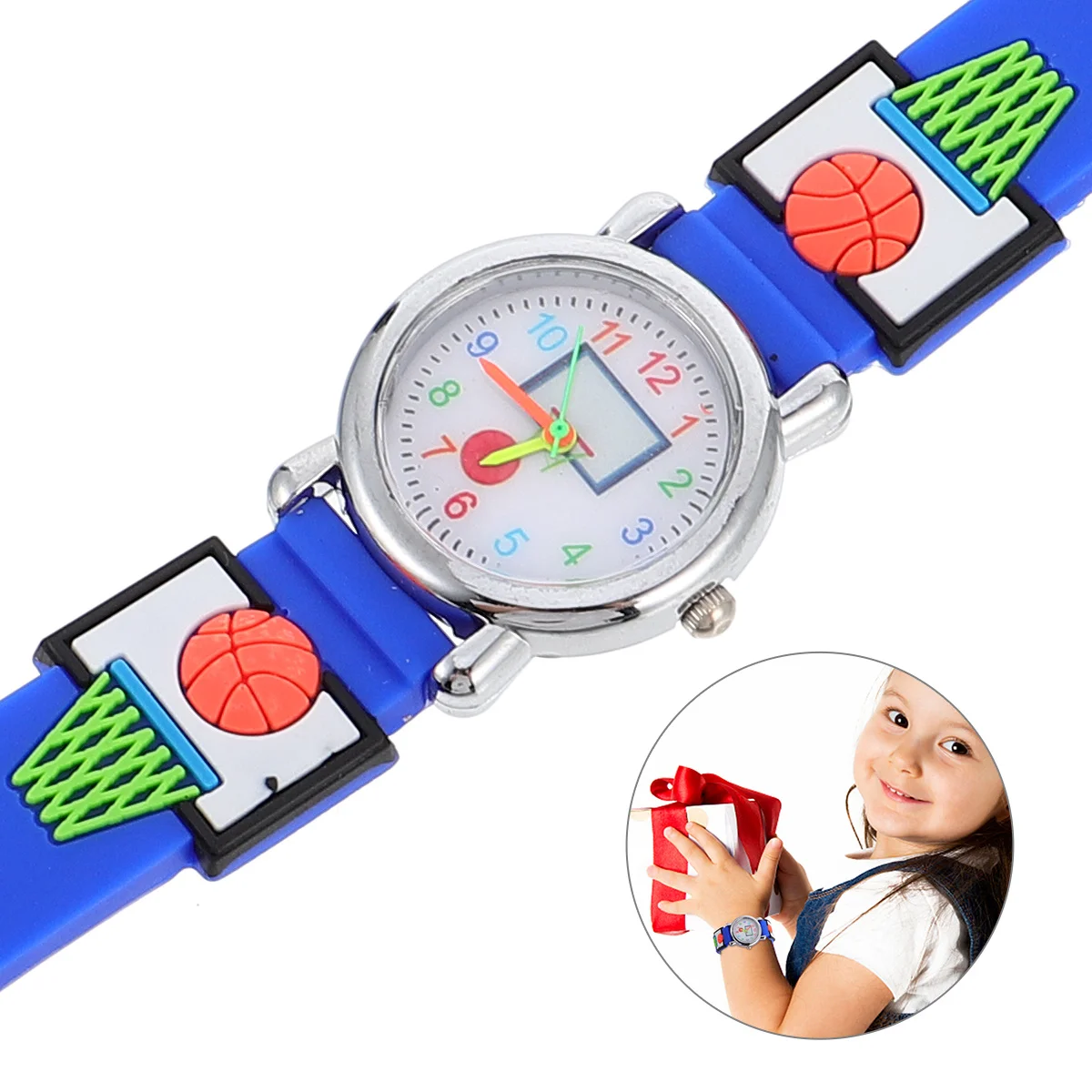 3D Waterproof High Quality Cartoon Baskball Pattern Watch Watch For