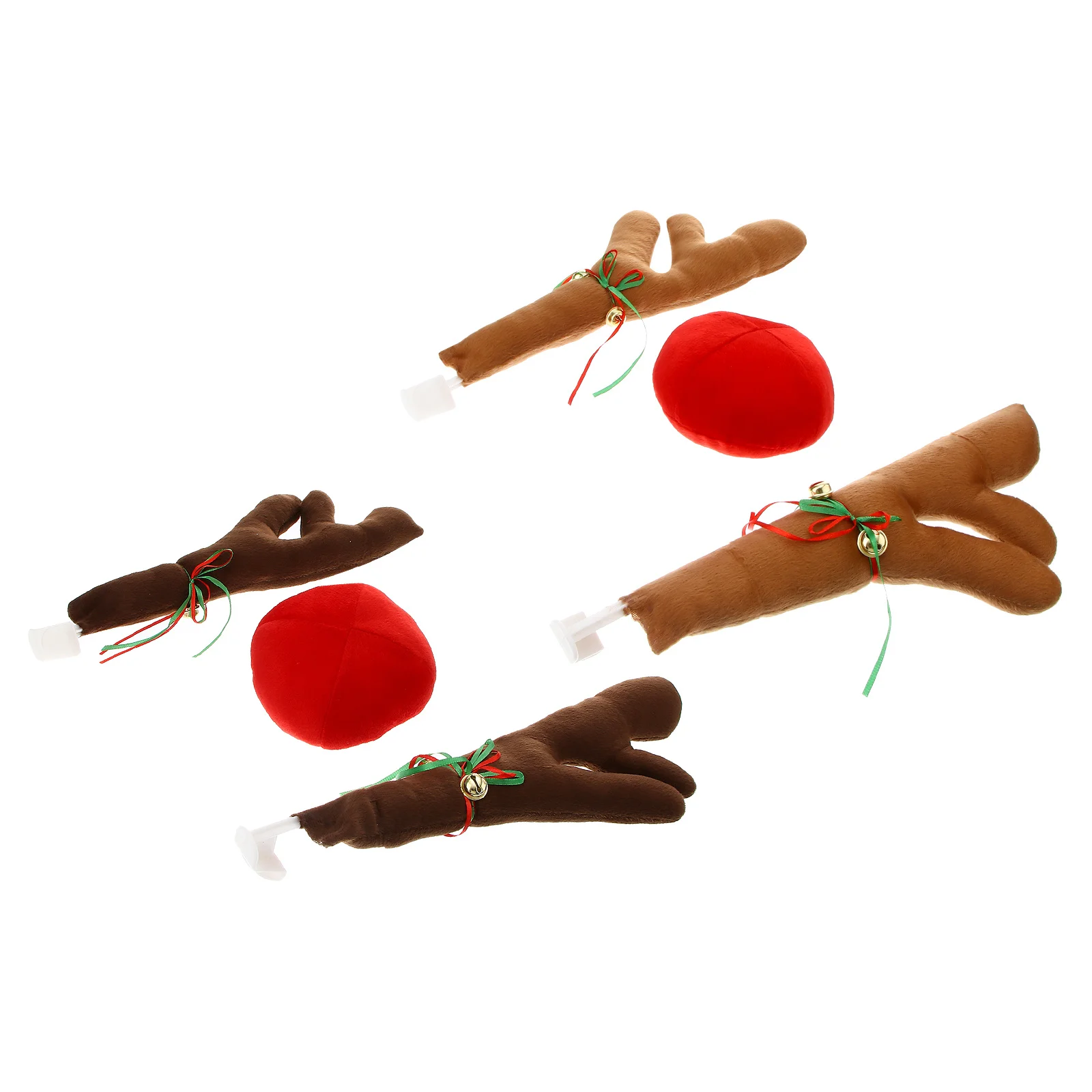 2 مجموعة عيد الميلاد قرون السيارة ديكور مادة الفانيلا قسط دائم مقاومة للاهتراء سهلة التركيب لا توجد أدوات عطلة السيارات #1