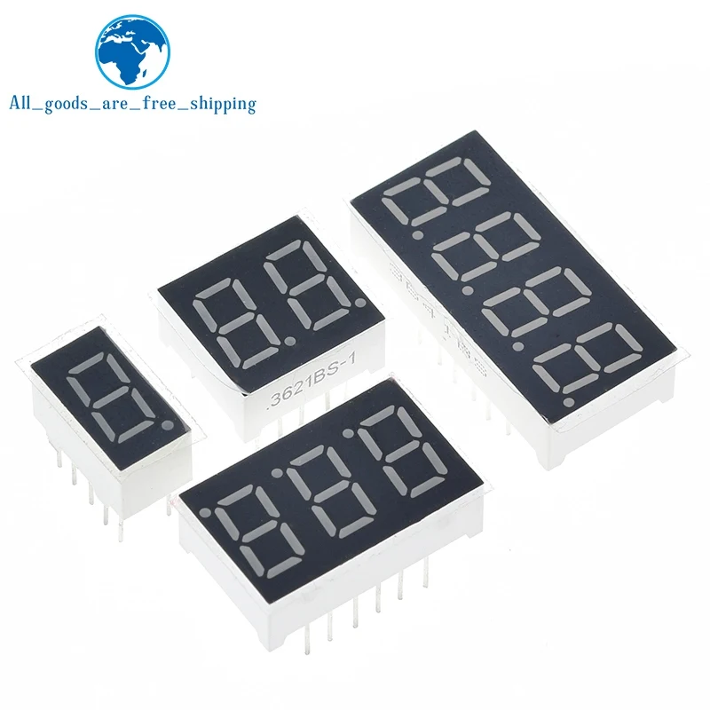 Affichage LED à 7 Segments, Tube Numérique Rouge, Cathode Commune, Anode Numérique, 0.36 Pouces, 1 Bit, 2 Bit, 3 Bit, 4 Bits, 0.36 Pouces, 1 à 10 Pièces