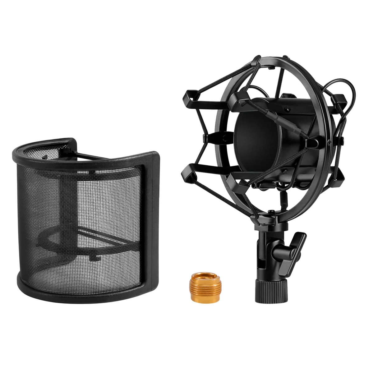 Microphone Shock Mount with Microphone Filter Windscreen Suspension Shock Mount Holder Clip