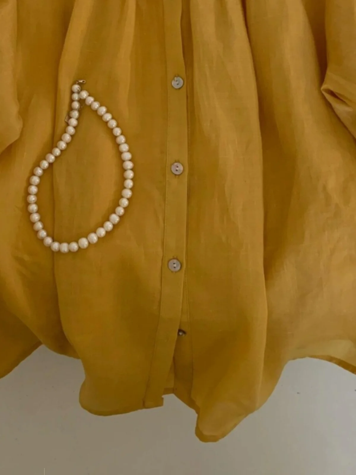 Japońska sztuka, artystyczny len, żółta bawełna, lniana, luźna, lekka, oddychająca, okrągły dekolt, krótki rękaw, damskie letnie ubranie.