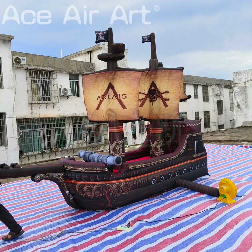 Grand bateau Pirate gonflable d'extérieur de 4mL, modèle d'air, bateau Corsair pour décoration de parc