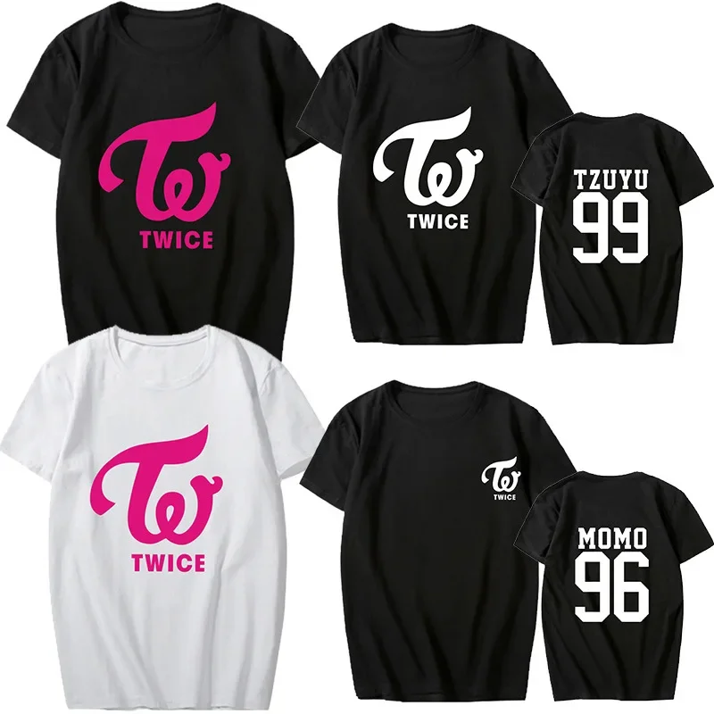 2025 dos veces Lin Nilian MOMO Zhou Tzuyu Mina concierto alrededor del mismo camiseta de manga corta tendencia camisetas de mujer