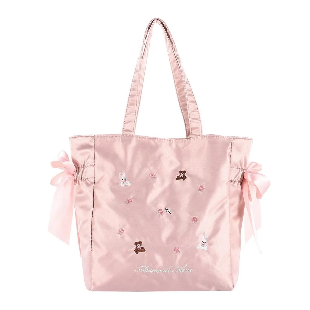 Korean Harajuku Pink Shoulder Bag Kawaii Embroidery Shoulder Bag Handbags Aesthetic Purses Messenger Cute Tote Bags Women