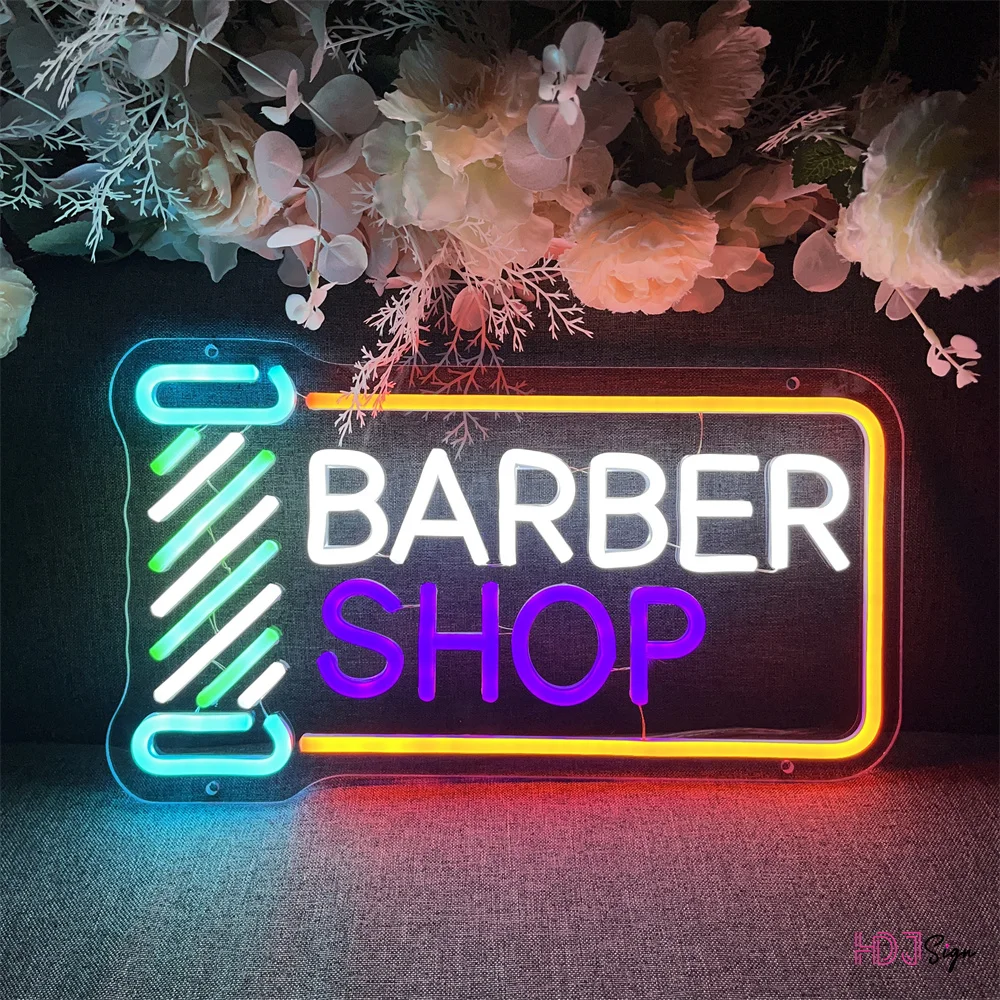 Barber Shop Neon Sign Custom Neon Lights Beauty Room Decorations Personalized Led Light For Custom Nail Shop Name Sign Gift