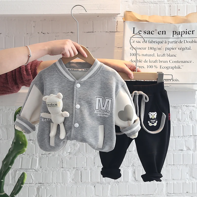 

2023 Spring Autumn Baby Boys Girls Clothes Children Clothing Sets Kids Coats Pants Toddler Infant Newborn Casual Sportswear