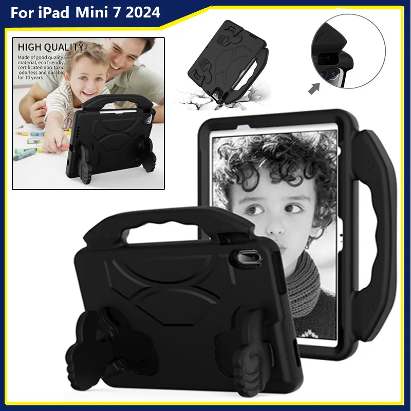 Case for IPad Mini 7 Mini 2024 A17 Gen 8.4 2024 for IPad Mini6 5 4 3 2 1 Kids Eva Shockproof Child Safety Friendly Handle Stand