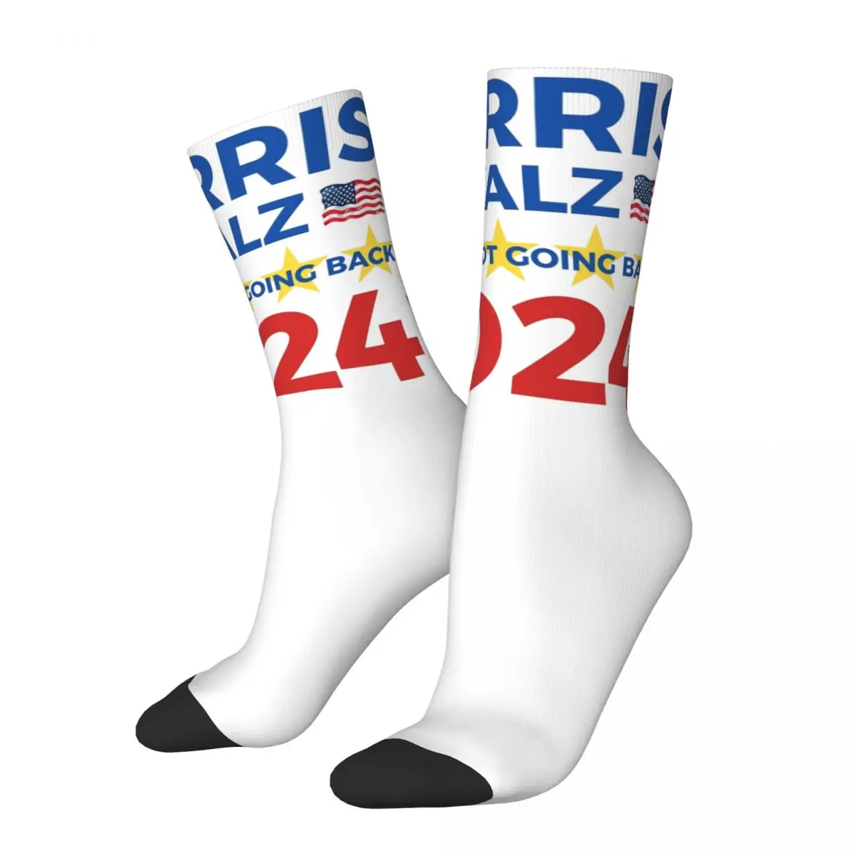 

Men Harris Walz 2024 Election Socks Cute Casual We Are Not Going Back Socks Novelty Merch Middle TubeSocks Suprise Gift Idea