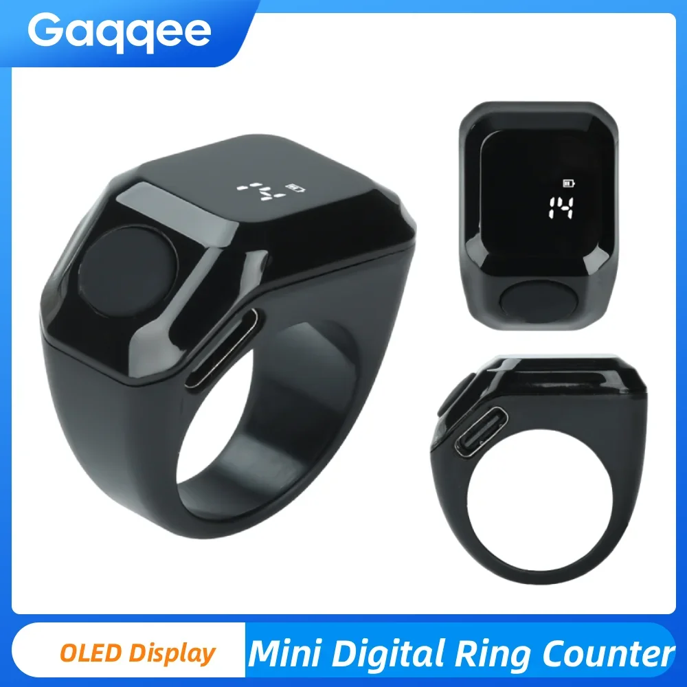 

Bluetooth Digital Ring Finger Counter with OLED Display Silent Touch Type-C Rechargeable Mini Tally Counter for Fitness Golf