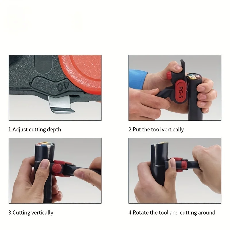 PG-5 Cable Stripper Tool Mechanic Electricist Cable Pliers Electrical Cable Peeling Denuder Stripper Portable Handheld Crimp