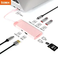 Basix type c hub 7 in 1 usb c hub Type-C to PD 100W USB3.0 HD-MI USB-C2.0 SD TF for MacBookPro Air M1 M2  usb c docking station