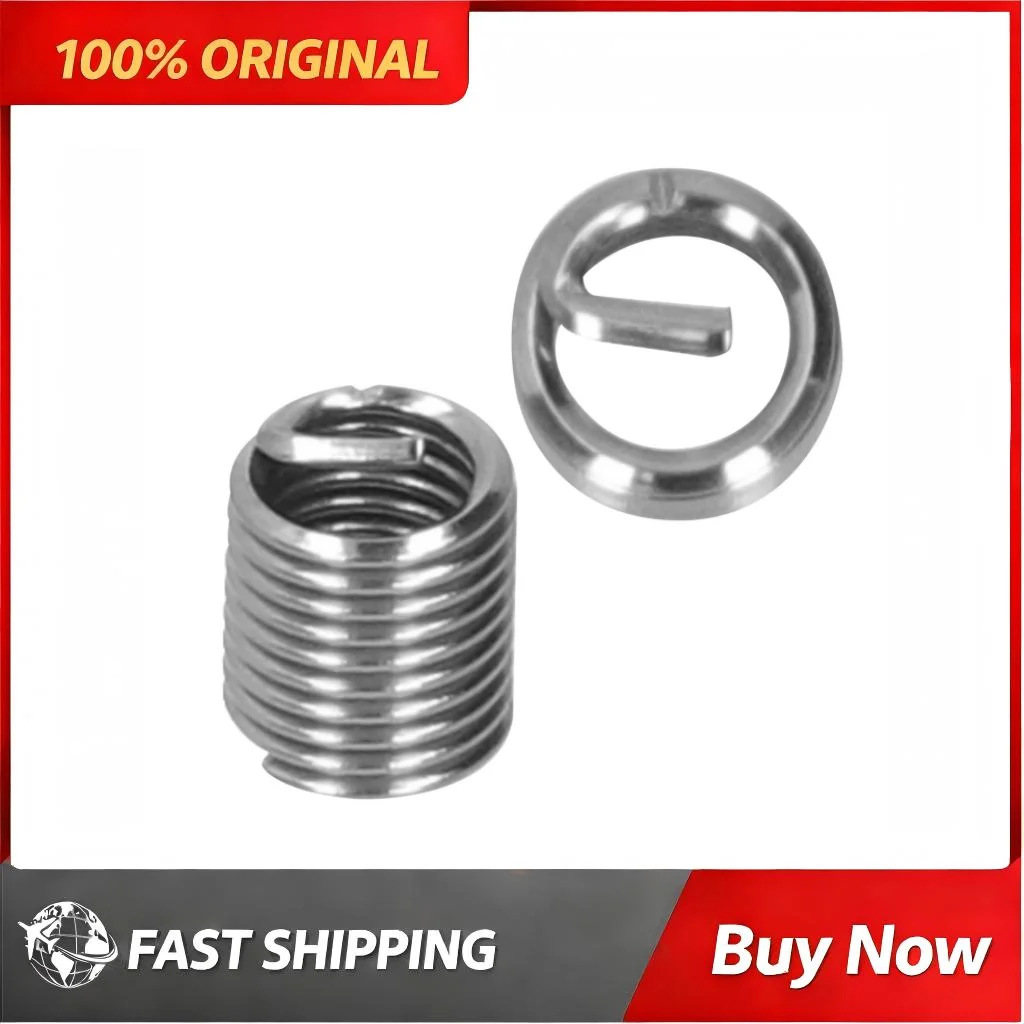 100Pcs Wire Thread Insert Helical Coil Stainless Steel Helical Inserts Thread Repairment Fastener Automotive Engine Body Parts