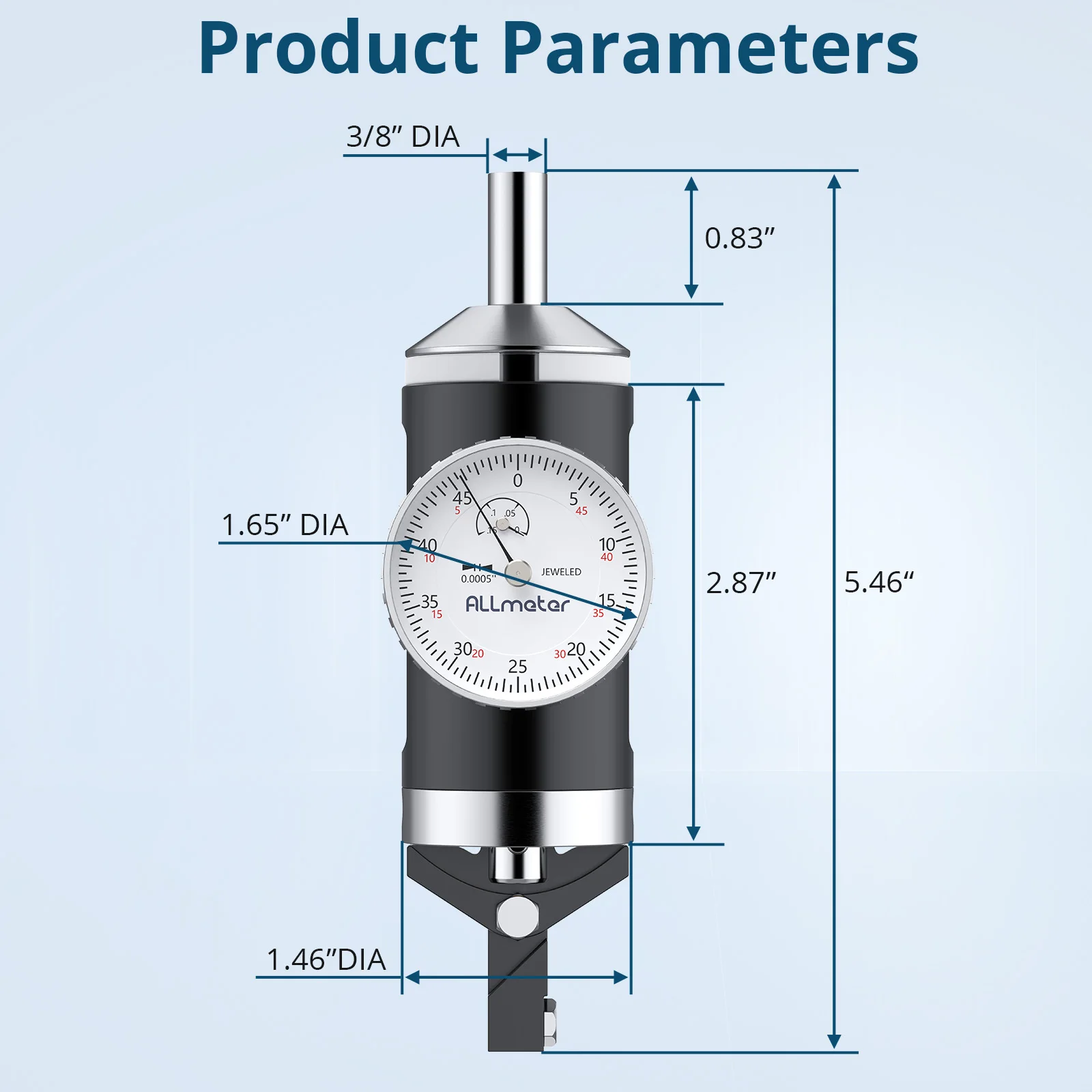 Test del quadrante dell'utensile di allineamento del tornio dell'indicatore della fresatrice di precisione del calibro di centraggio coassiale da 0.0005".