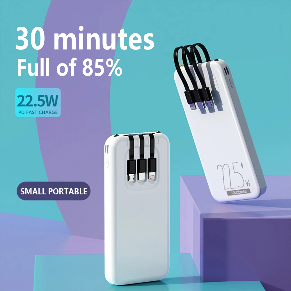 PD 22.5W bi-directional fast charging power bank 20000mAh 3 ports simultaneously charging portable mobile power supply