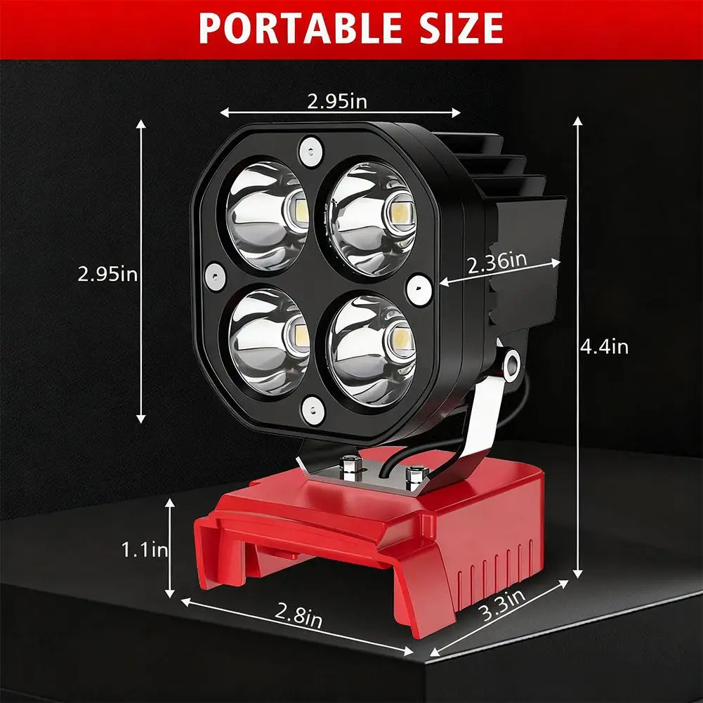 

Портативный уличный светодиодный рабочий фонарь 40 Вт для аккумуляторов Milwaukee M18, беспроводная светодиодная лампа, аксессуар для электроинструмента