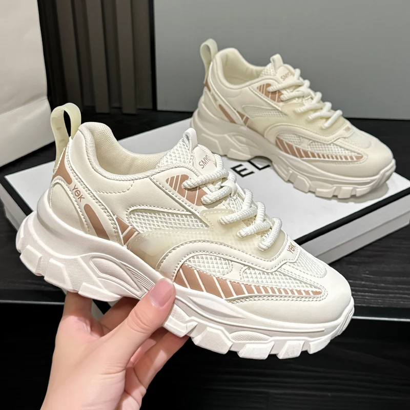 New Trend Women's Platform Dad Shoes Height Increase Body Shaping Comprehensive Sports Walking Sneakers for Female Students