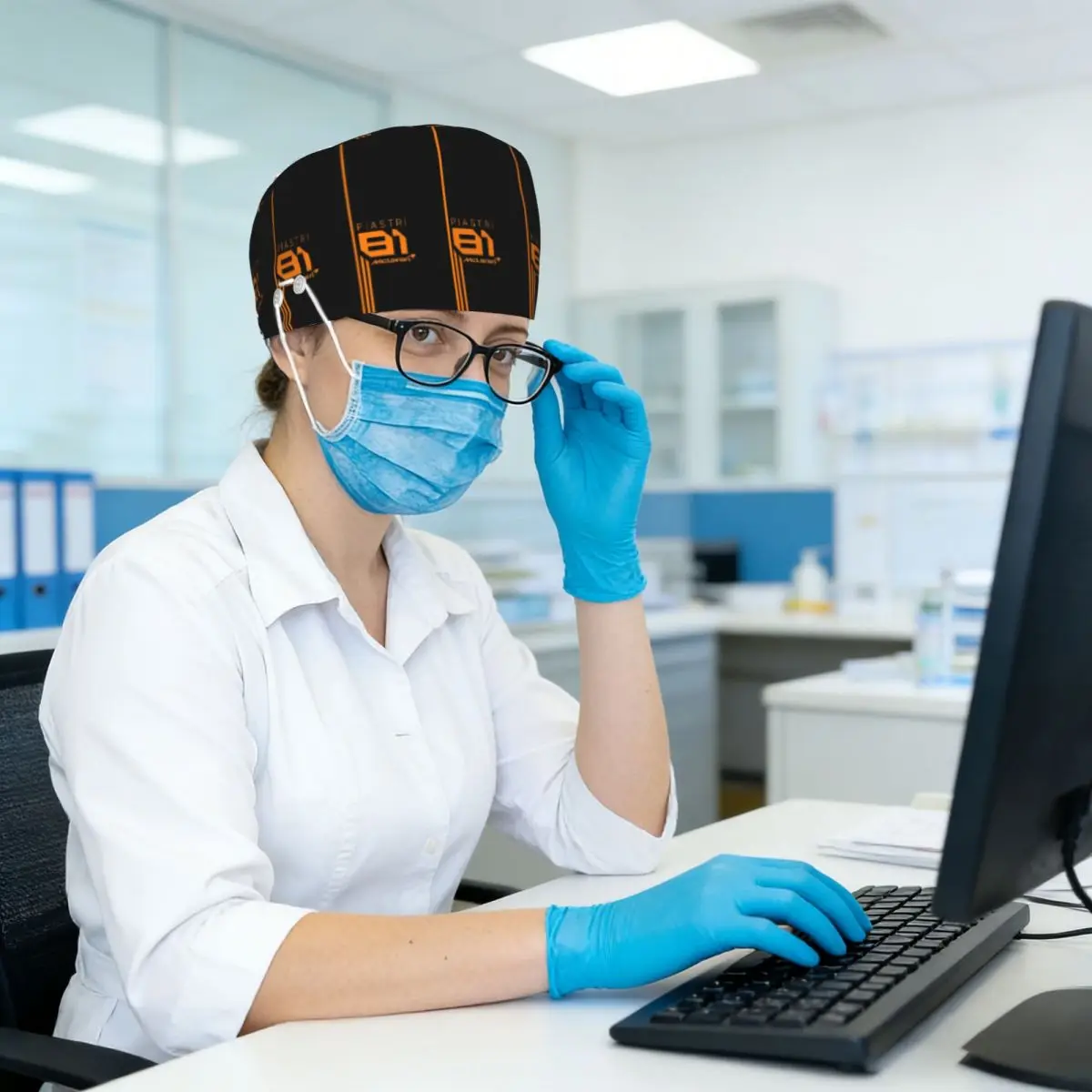 Oscar Piastri 81 Motorsports Scrub Hat Doctor Working Surgical Cap Men Women Adjustable Nursing Caps for Dentist