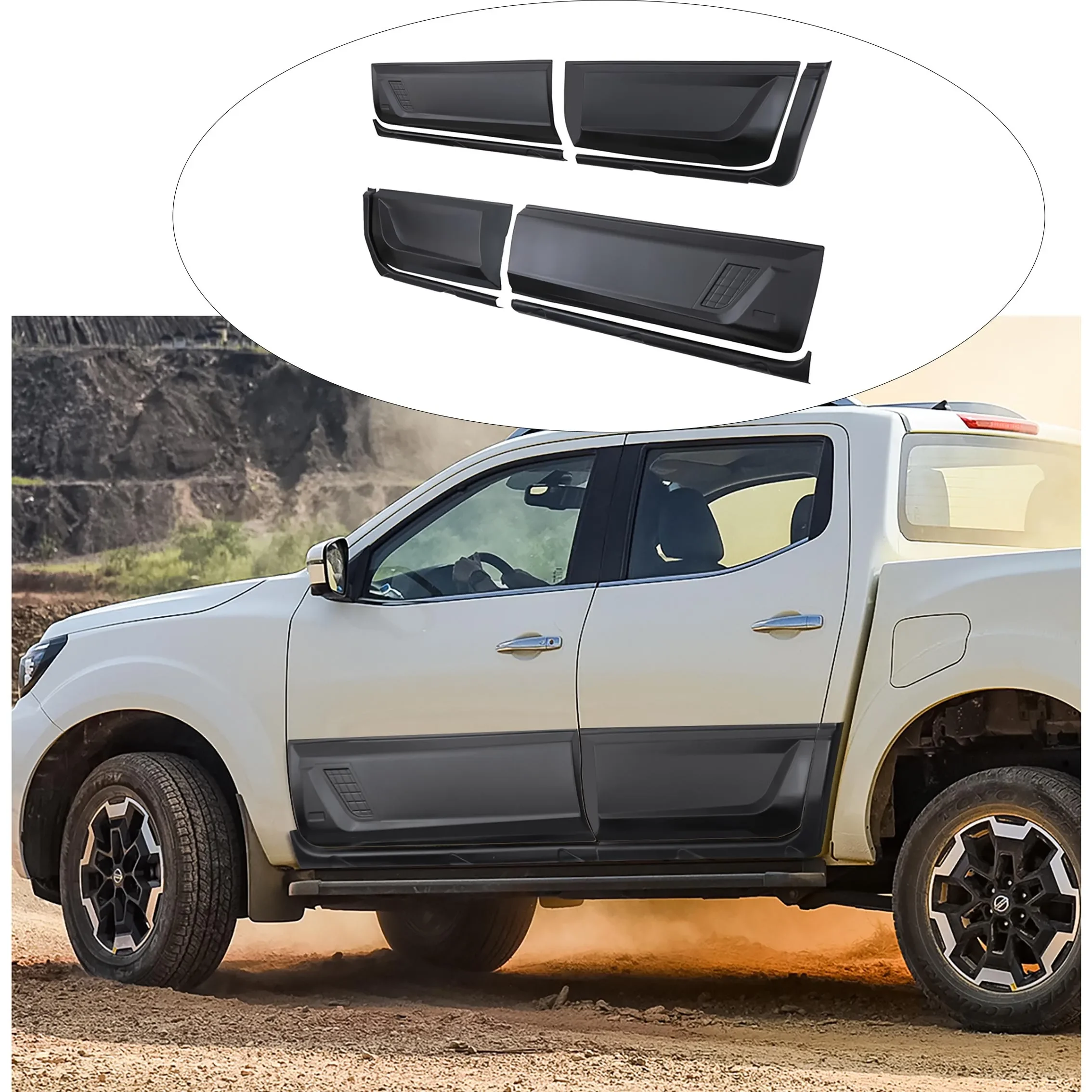 

Обшивка кузова, боковая дверная пластина автомобиля для Nissan Navara NP300 2015 2016 2017 2018 для двойной кабины