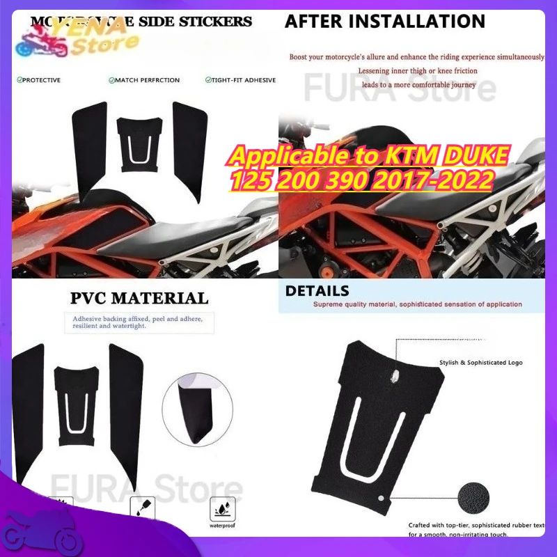 

Applicable to KTM DUKE 125 200 390 2017-2022 Motorcycle Fuel Tank Decal Slip Resistant Body Sticker