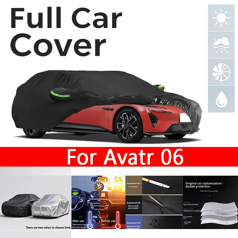 

Full black Car Covers for Avatr 06 Waterproof All-Weather Windproof Dustproof UV-Protected Outdoor Use