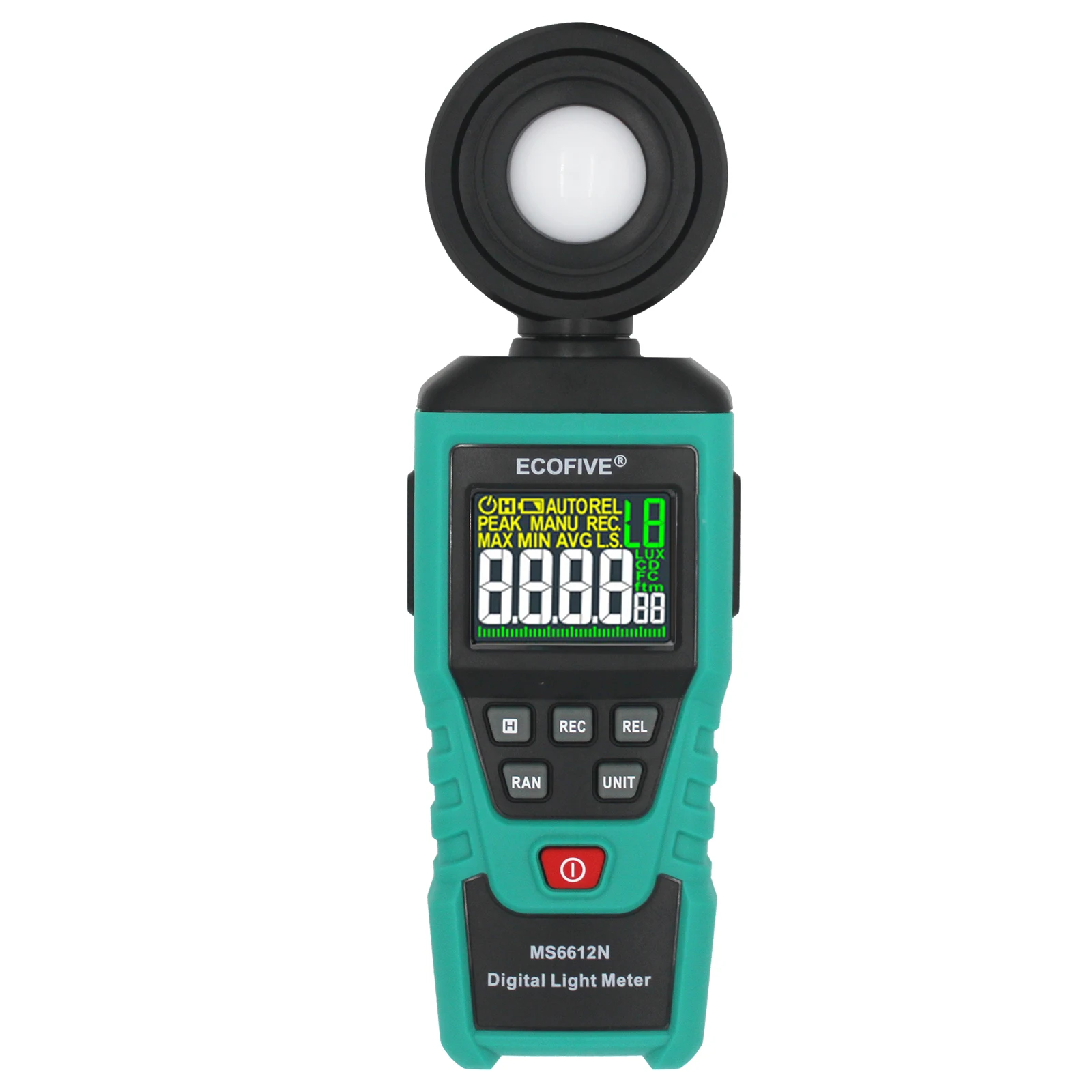 Ecofive MS6612N Digital Light Meter Photometer UV Radiometer LCD Luxmeter High Accuracy Enviromental Tester