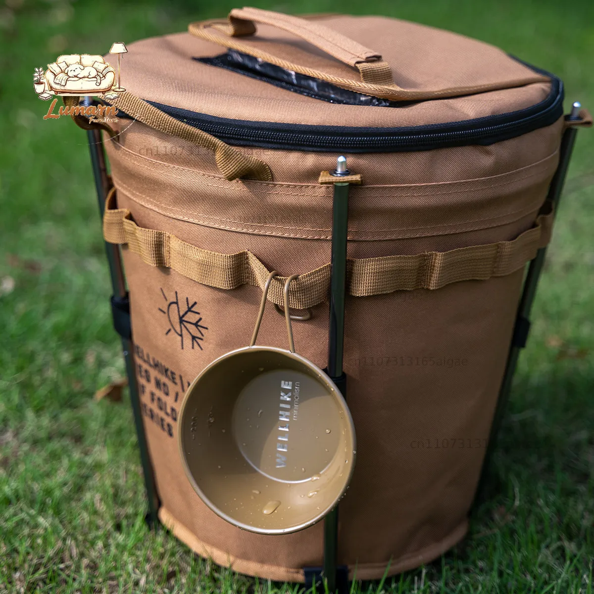 Outdoor Tactical Folding Insulation Bucket Large Capacity Sealed Insulation 20L Camping Ice Pack