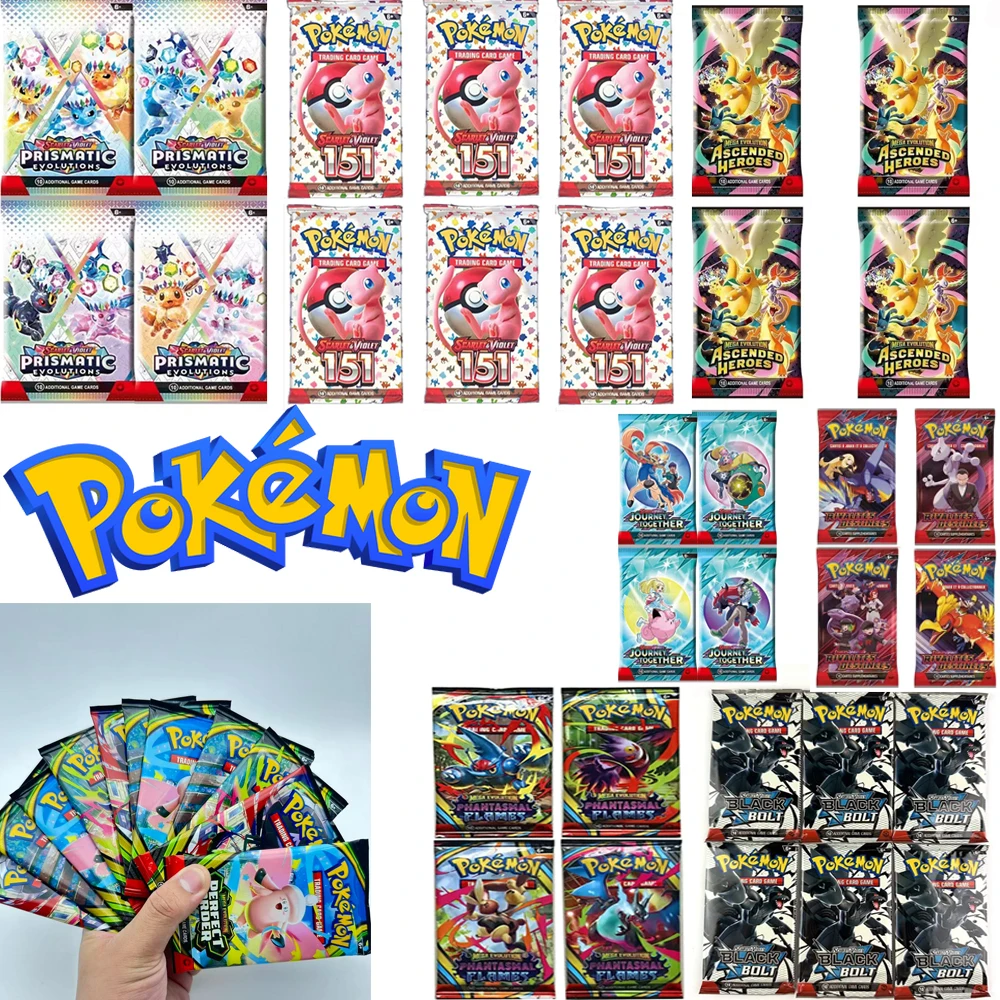 

Pokemon Cards Prismatic Evolutions PHANTASMAL FLAMES Scarlet Violet 151 Black Bolt English Booster Battle Transaction Card