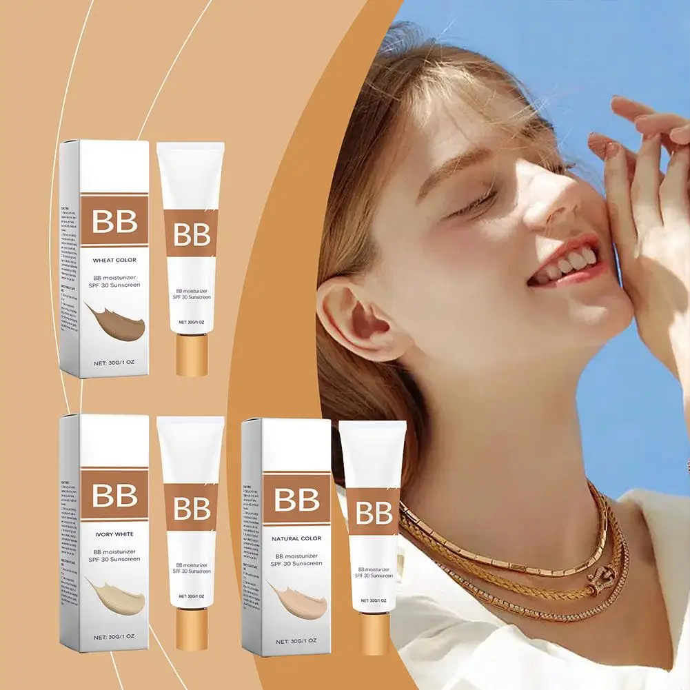 BB Cream-Crème de fond de teint pour le visage, crème solaire, correcteur de maquillage, étanche, couverture des pores, imperfections, Cosme naturel, même teint de peau, R8Y0