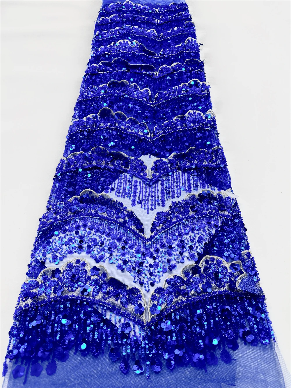 Nigerian African Lace Fabric 2026 High Quality Handmade Beads Bridal Lace Fabric Luxury Sequin Beaded Embroidery For Wedding