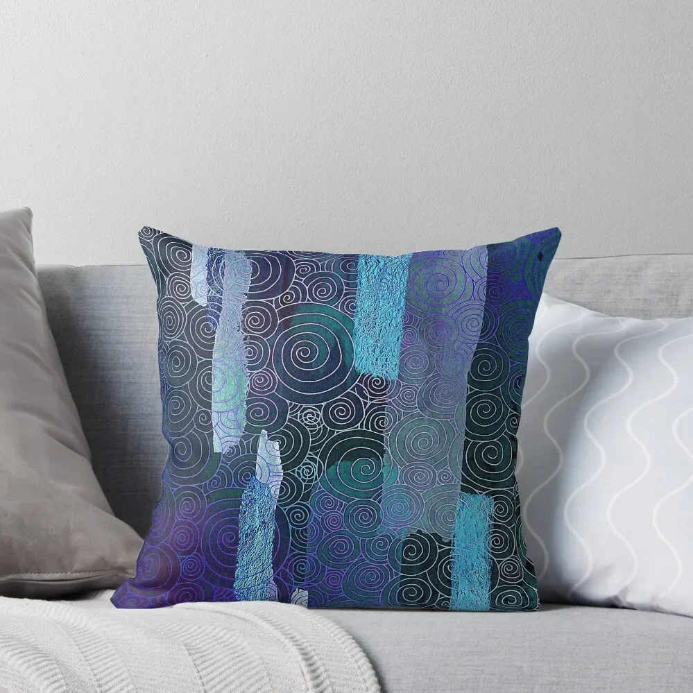 Blue, Purple, Aqua, And Lilac Abstract Modern Designs Throw Pillow autumn pillowcase christmas ornaments 2025 pillow