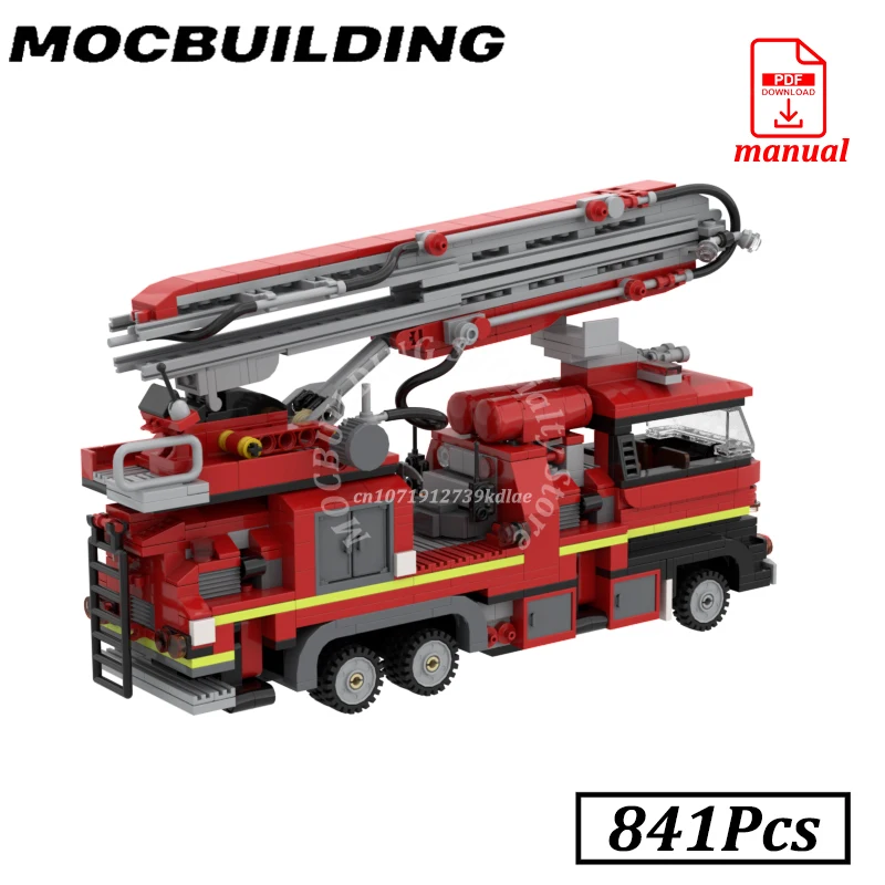 Fire Truck Blocks City Firefighter Car Vehicle Model Display Engineering Rescue Vehicle MOC Building Blocks Construction Gift