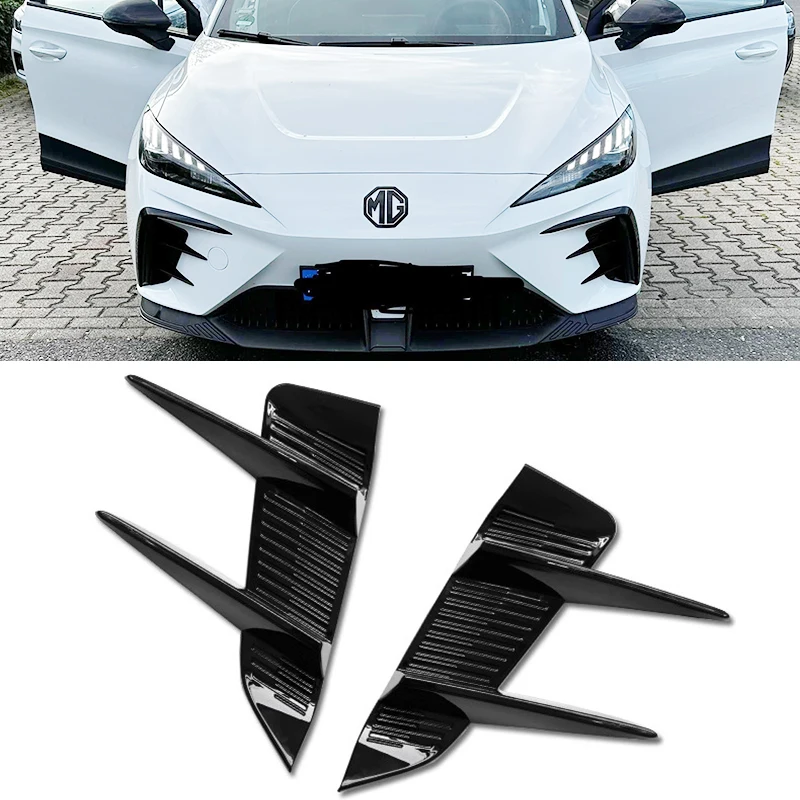 Side Air Vent Trim For MG4 EV MULAN 2022 2023 Body Kit Car Front Bumper Spoiler Bright Black Cover Trim Car Styling