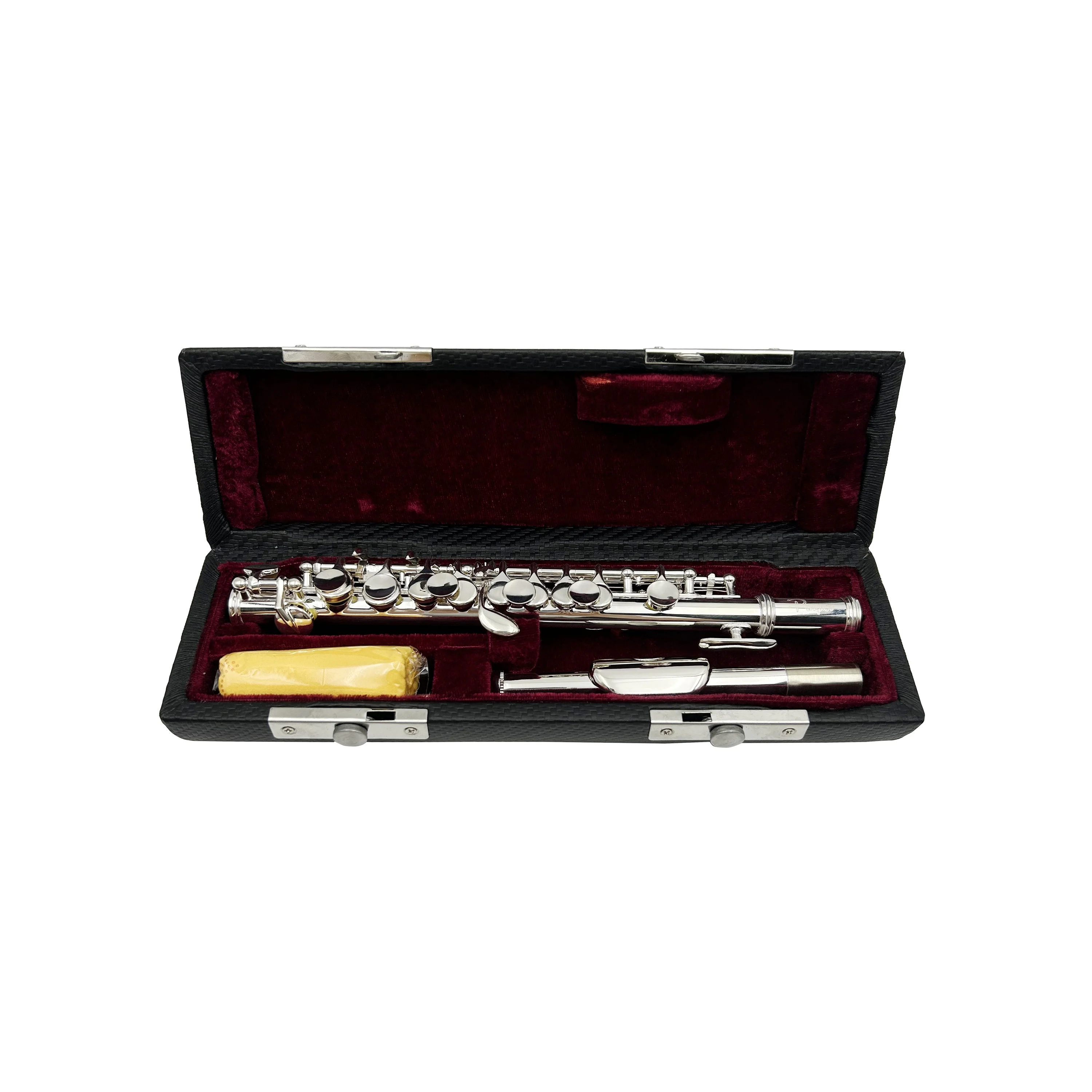 16 Hole C Tone Piccolo Woodwind Instrument Cupronickel Body Silver Plated Keys Closed Key System With Leather Protective Case