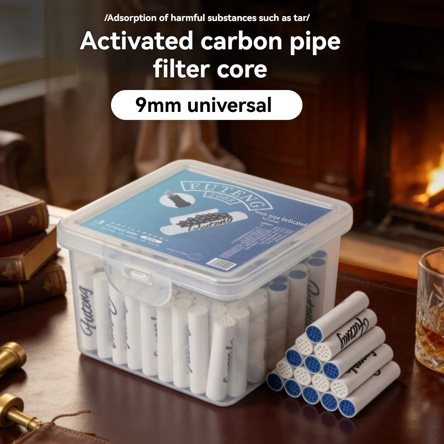 600 Pieces/Pack 9mm Universal Tobacco Pipe Filter Triple Activated Carbon Filter Cigarette Holder Smoking Accessories