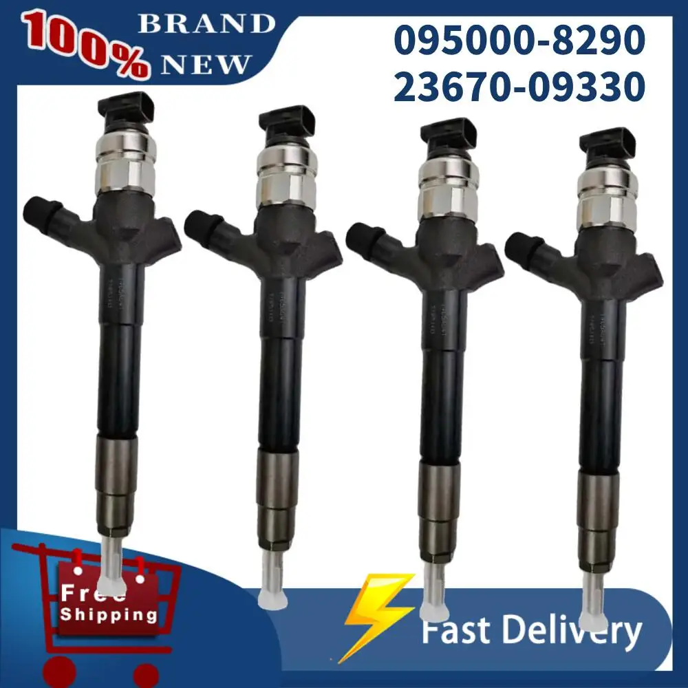 

4X Common Rail Diesel Fuel Injector 095000-8290 23670-09330 For Toyota Hilux