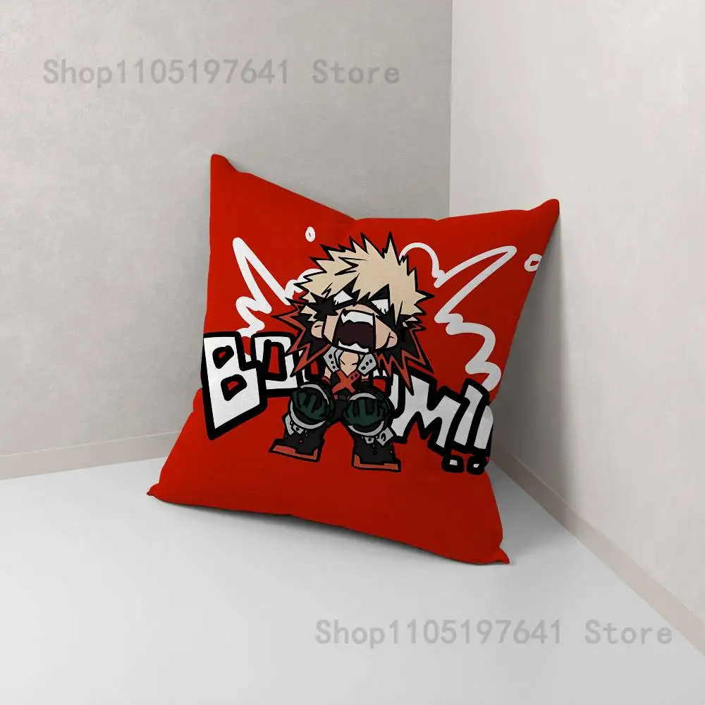 B-Bakugo A-Academia My HeroES   Pillow Case For Sofa Decor Car Office Room Printing Cushion Cover Decorations and Protector