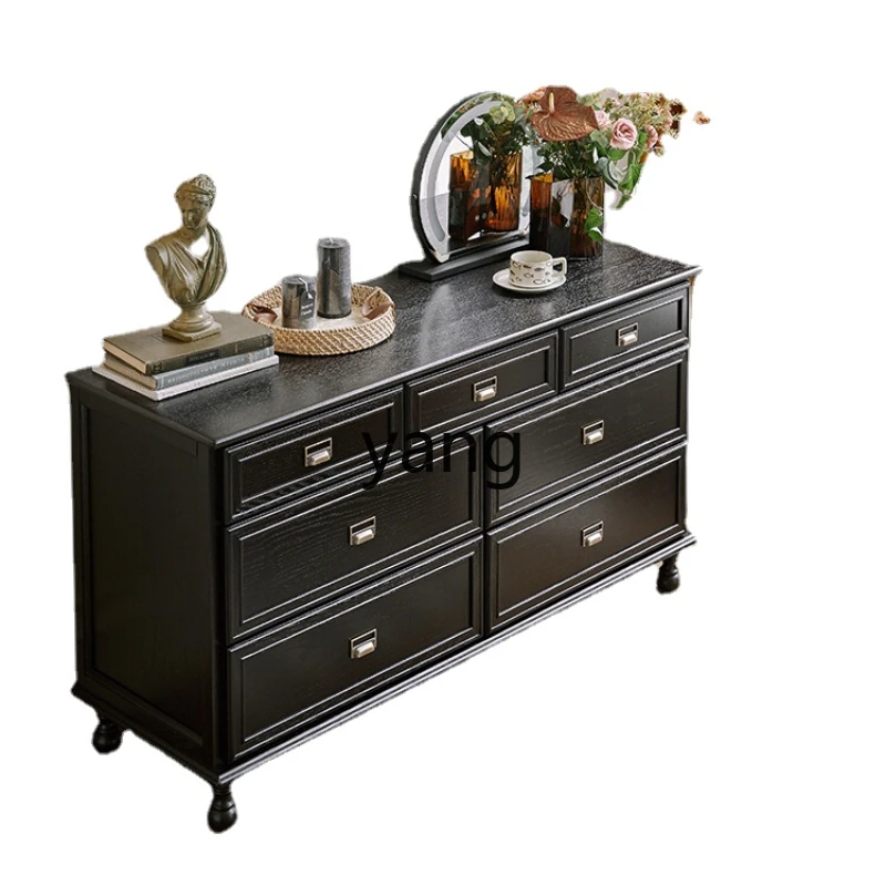 CX Solid Wood Locker Bedroom Chest of Drawers Living Room Storage 7 Chest of Drawers against the Wall Clothes Closet