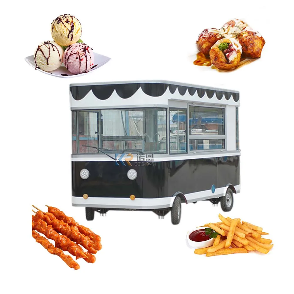 Wholesale Ice Cream Juice Food Cart Commercial Dining Car Customized Electric Vendor Carts Hot Dog Mobile Food Truck