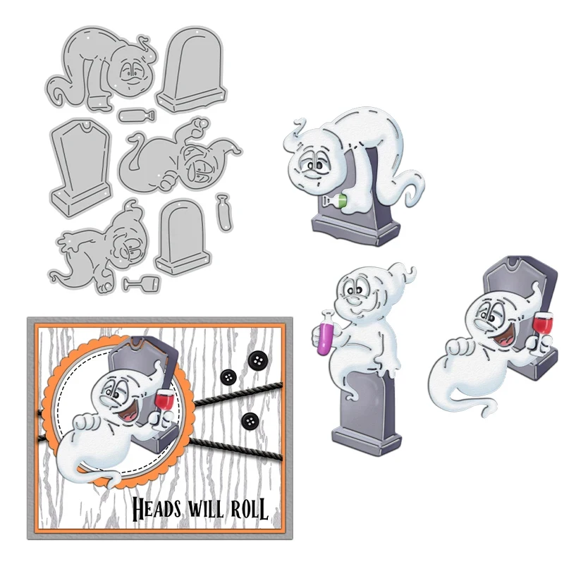 

Halloween Ghost Grave Cutting Dies DIY Scrapbooking Supplies Metal Dies Knife Mold For Card Making Albums Decor