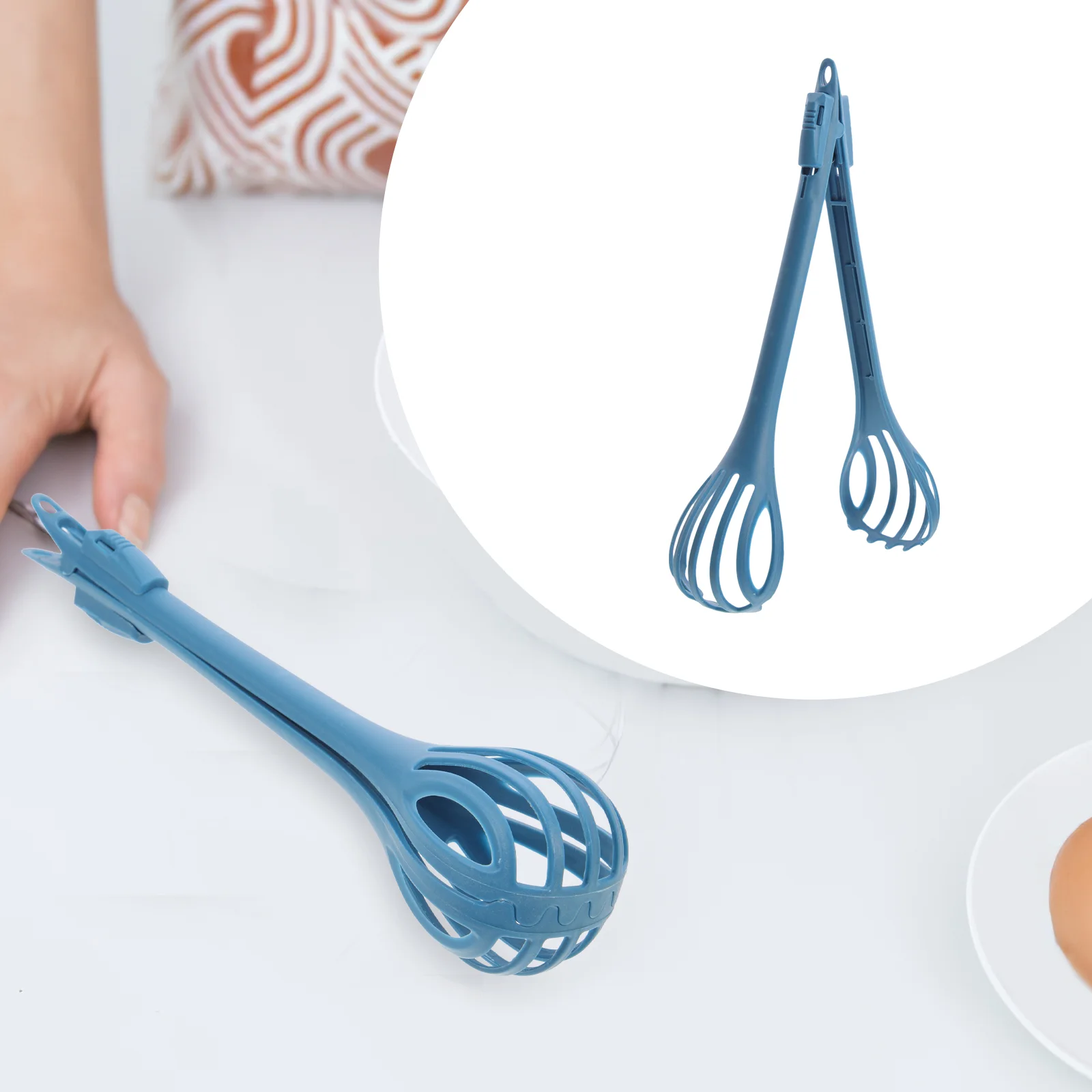 Dual Purpose Egg Kitchen Mixing Stick Noodle Clip Household Puddler Honey Stirrer Whisk Sprung