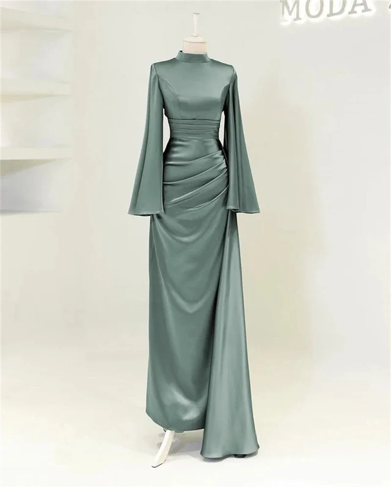 JDYカスタムバーガンディサテンラッフル高級イブニングドレスモダンスタイルウェディングパーティガウン