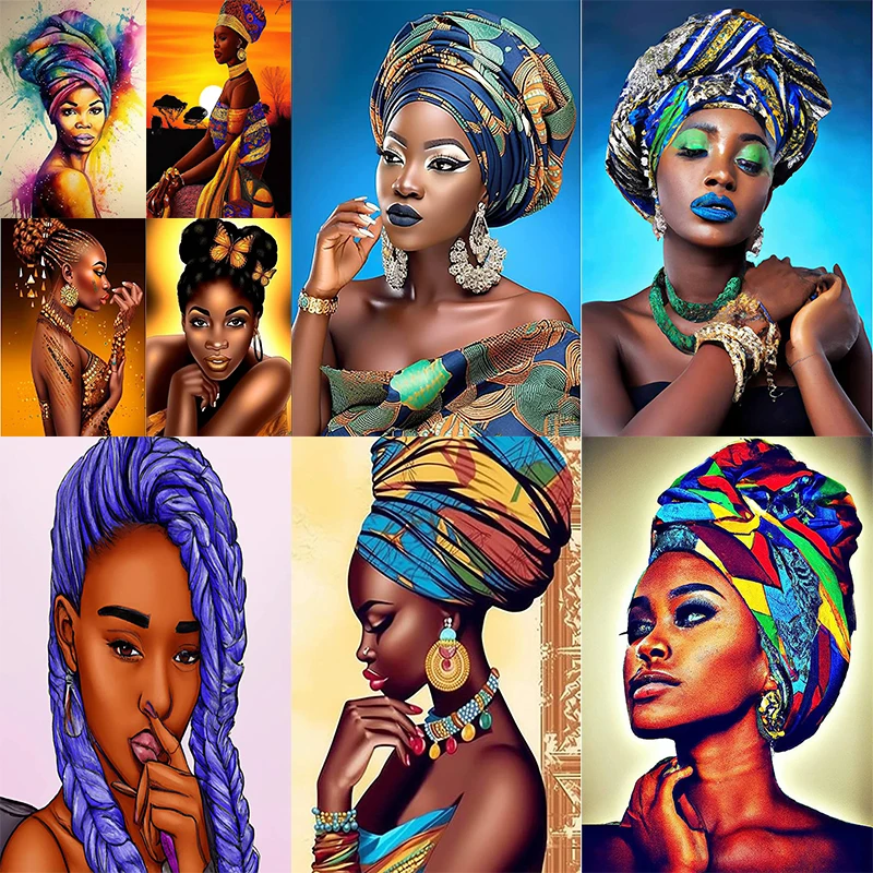 5D Diy Full Diamond Painting New Arrivals African Woman Rhinestones Diamond Embroidery Cross Stitch Portrait Mosaic Home Decor