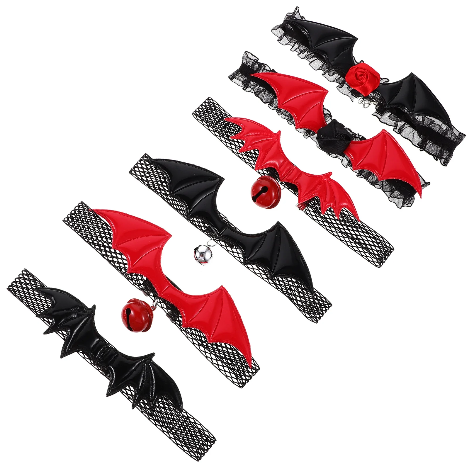 

6Pcs Lace Bat Choker Gothic Decorative Lightweight Lace Necklace for Halloween Party Cosplay Women Jewelry
